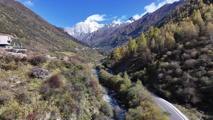 四姑娘山长坪沟秋景航拍