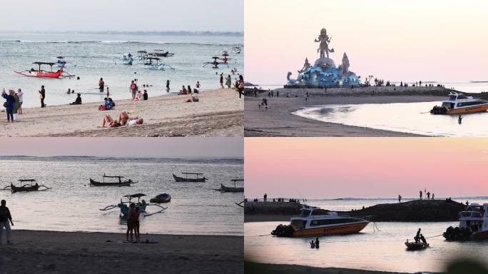 巴厘岛机场旁的海边浴场