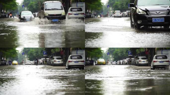 降雨城市积水 广东中山市