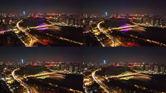 沈阳南京桥夜晚4K航拍