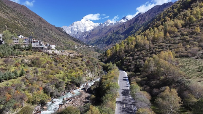 四姑娘山长坪沟秋景航拍