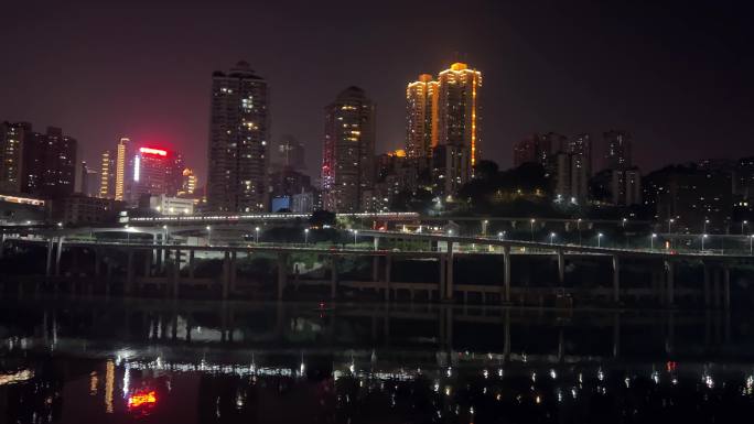 重庆轻轨二号线夜景航怕4K