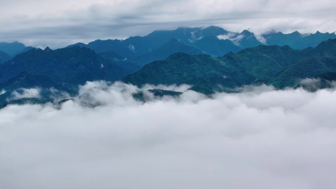 4K秦岭云雾山脉云海