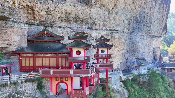 航拍福建悬空寺漳州平和灵通岩青云寺