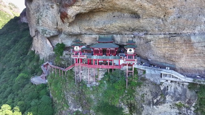 航拍福建悬空寺漳州平和灵通岩青云寺