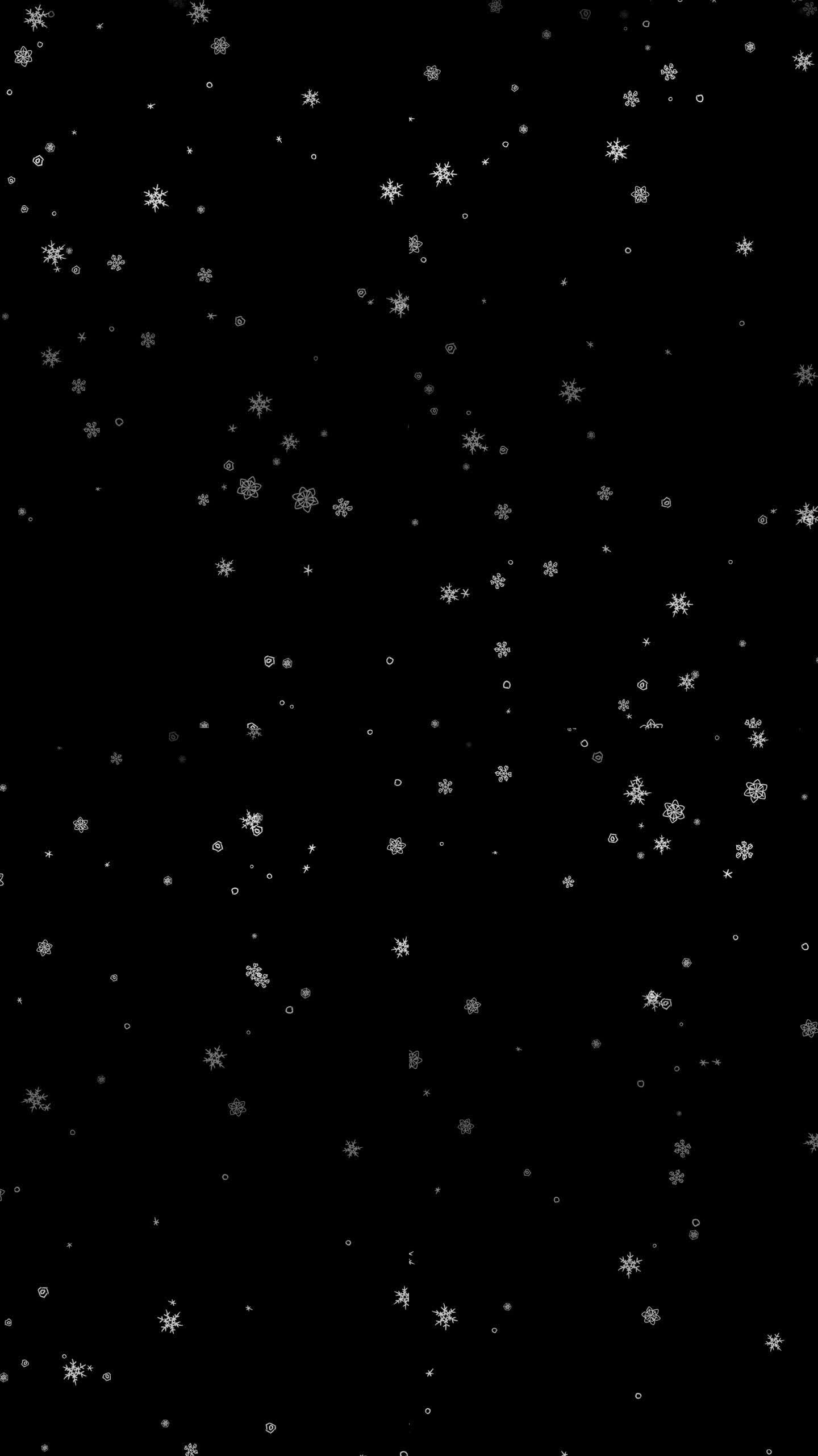 大片雪花飘落的动画(垂直视频循环4K)