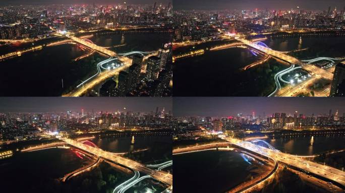 沈阳南京桥夜晚4K航拍
