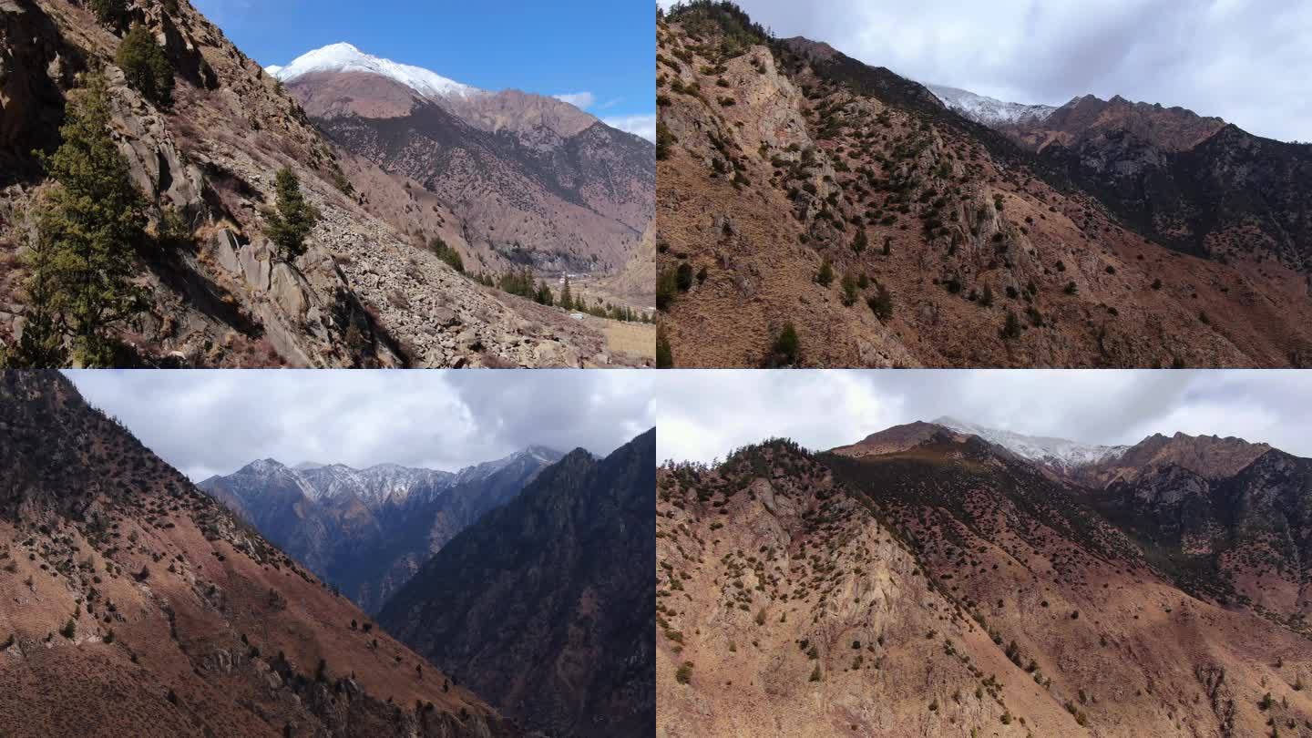 西藏高原雪山峡谷山川自然风貌航拍