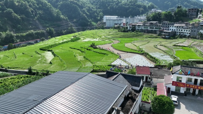 高清紫阳县高桥镇乡村航拍