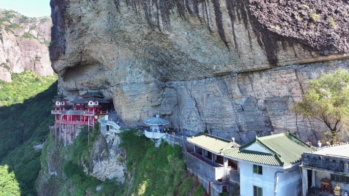 航拍福建悬空寺漳州平和灵通岩青云寺