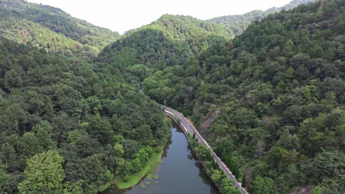 武汉黄陂木兰山自驾旅行进出山路航拍综合