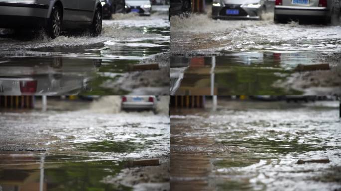 降雨城市积水 广东中山市