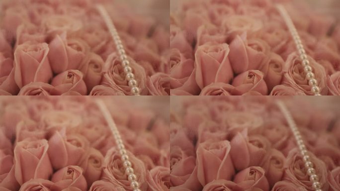 求婚花束粉色玫瑰花珍珠串纱幔花朵鲜花结婚