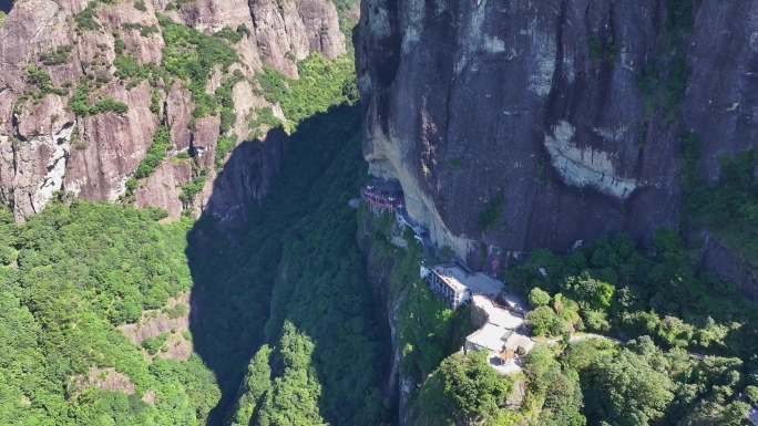 航拍福建悬空寺漳州平和灵通岩青云寺