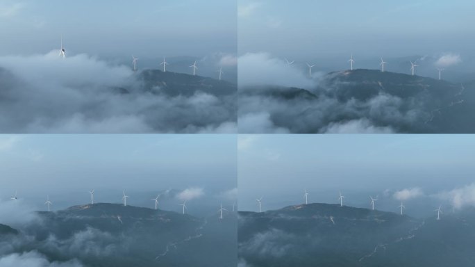 唯美风车山超级云海片头4k航拍