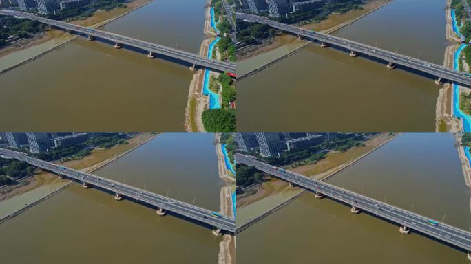 航拍福州鳌峰大桥