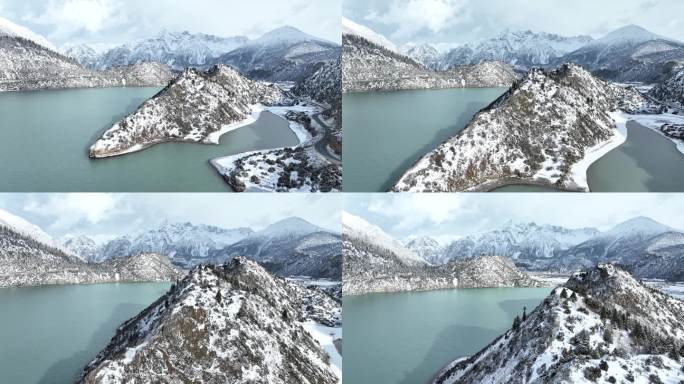 西藏昌都然乌湖，雪山，森林的航拍自然风光