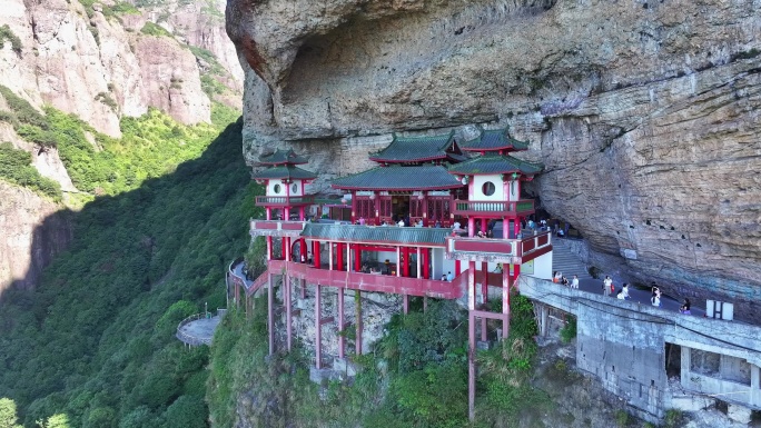 航拍福建悬空寺漳州平和灵通岩青云寺