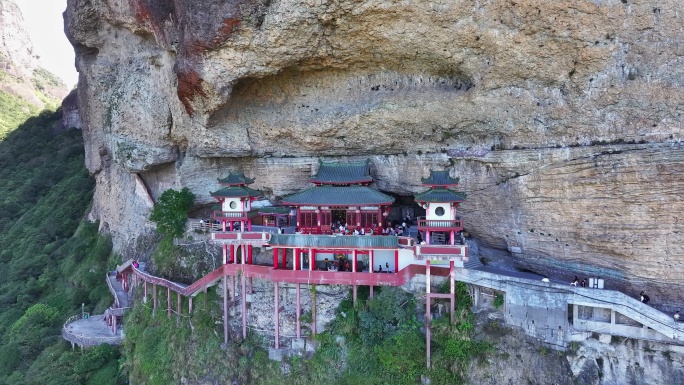 航拍福建悬空寺漳州平和灵通岩青云寺