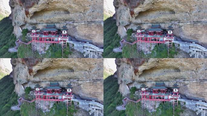 航拍福建悬空寺漳州平和灵通岩青云寺