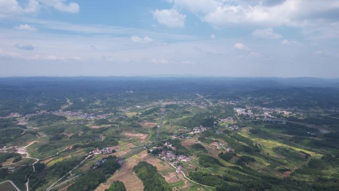 山川丘陵农田农业种植美丽乡村航拍