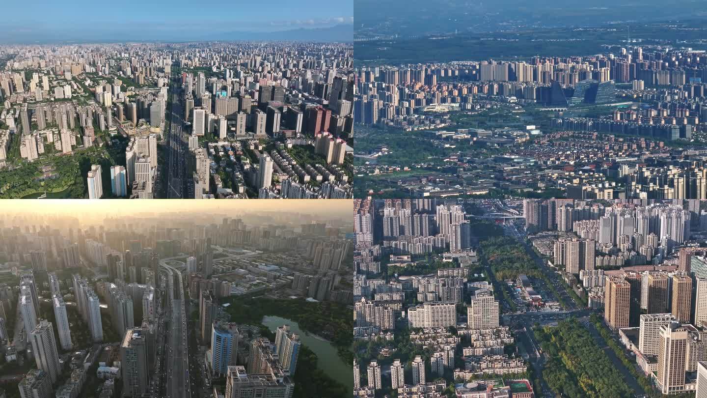 城市高新区高楼大厦空镜4K航拍