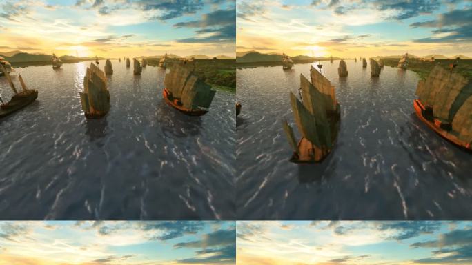 古代船队 商船 战船 木船 古代丝绸之路