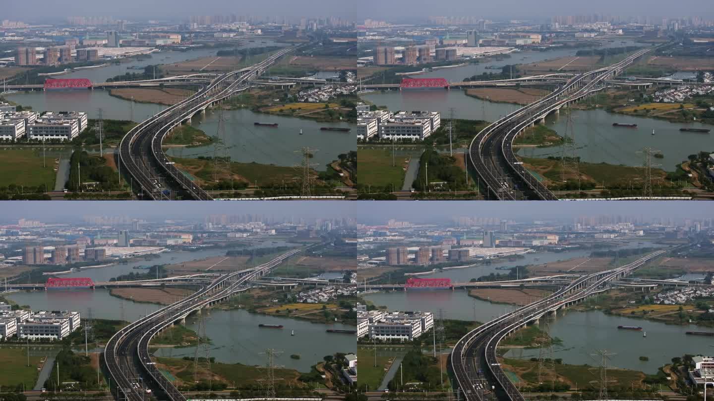 上海城市航拍交通航运郊区