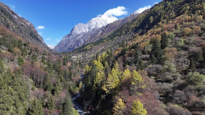 四姑娘山长坪沟秋景航拍