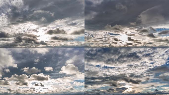 纯天空超低云层流云变化阳光穿透云层延时