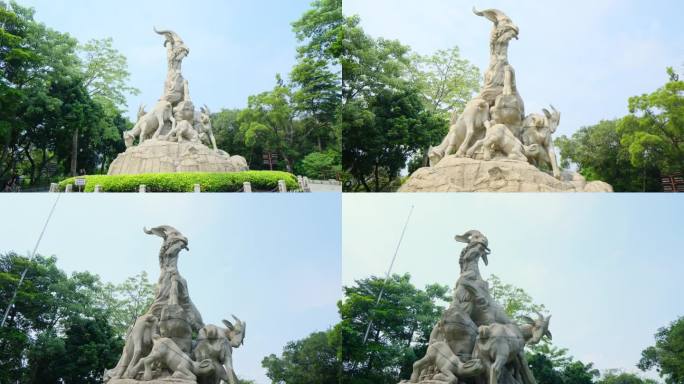 广州羊城标志 越秀公园 五羊雕塑