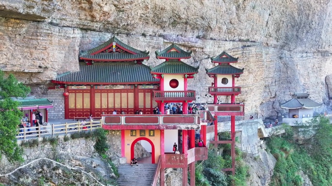 航拍福建悬空寺漳州平和灵通岩青云寺