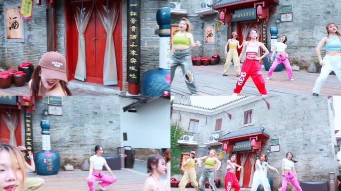 青春活力男女跳街 阳光帅气街头艺术舞蹈