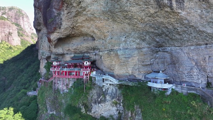 航拍福建悬空寺漳州平和灵通岩青云寺