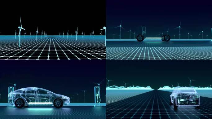 智能无人驾驶特斯拉快充新能源发电