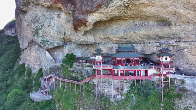 航拍福建悬空寺漳州平和灵通岩青云寺