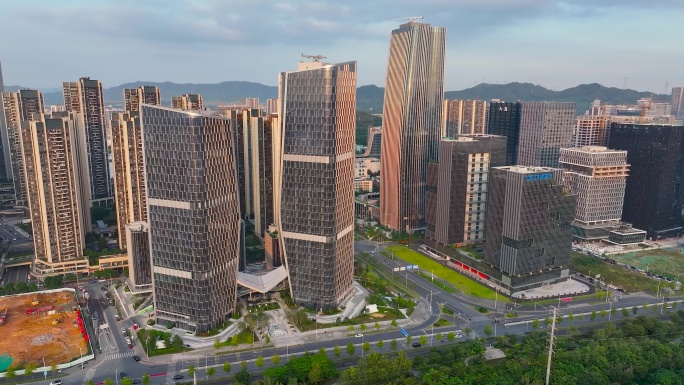 4K航拍深圳光明科技金融大厦