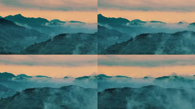 云雾缭绕水墨山川风景