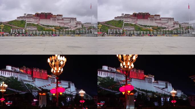 西藏西藏视频西藏素材布达拉宫夜晚布达拉宫