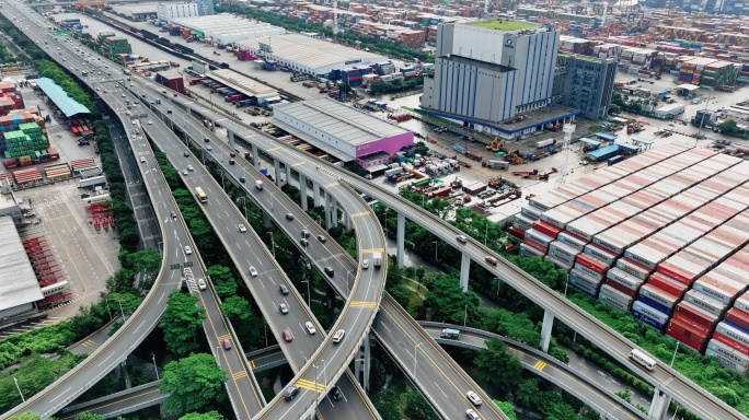 港口道路交通立交桥货物运输0601