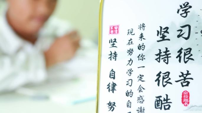 小学生正在努力学习