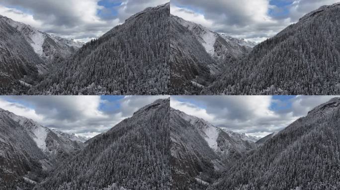 雪山雪景冬天航拍