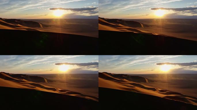 新疆沙漠夕阳（库木塔格沙漠）