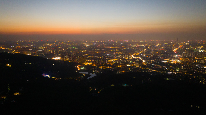 龙泉山俯瞰成都夜景延时大景航拍合集 4K