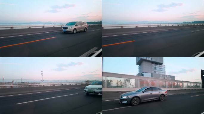 4K汽车在之江大桥上高速行驶