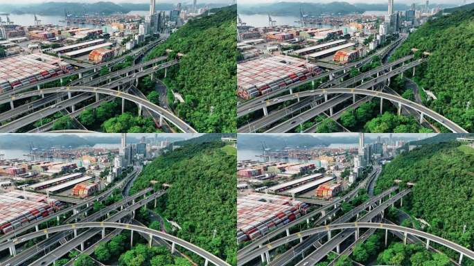 港口道路交通立交桥货物运输0609