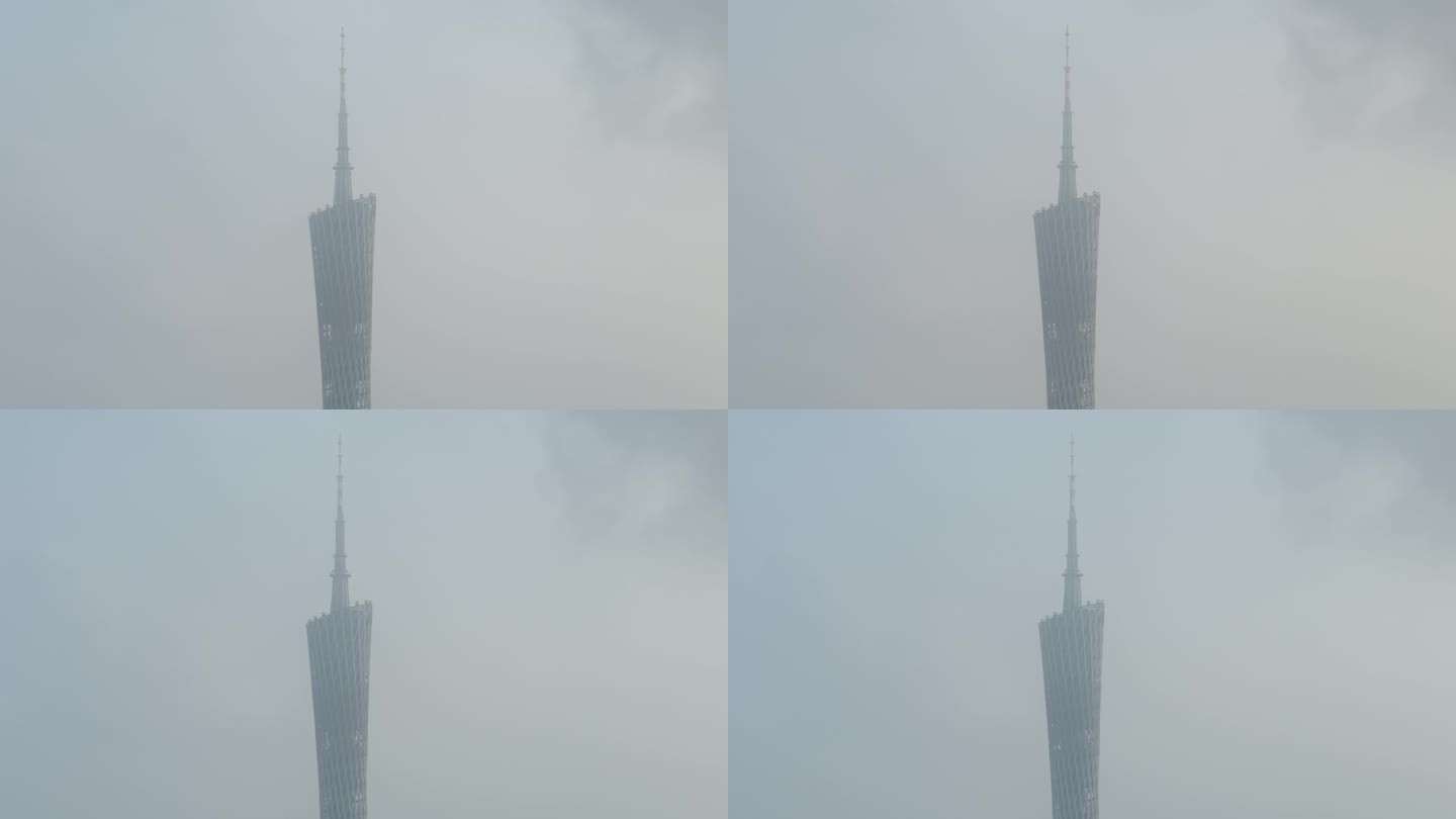 广州塔云雾清晨阳光雨后天气日出极端天气