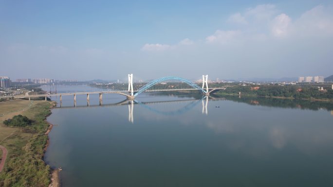 湖南湘潭莲城大桥航拍