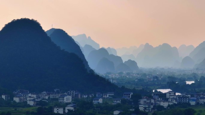 广西桂林阳朔风光航拍