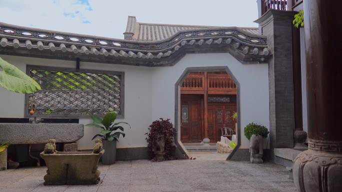 明清建筑中国风庭院墙门洞